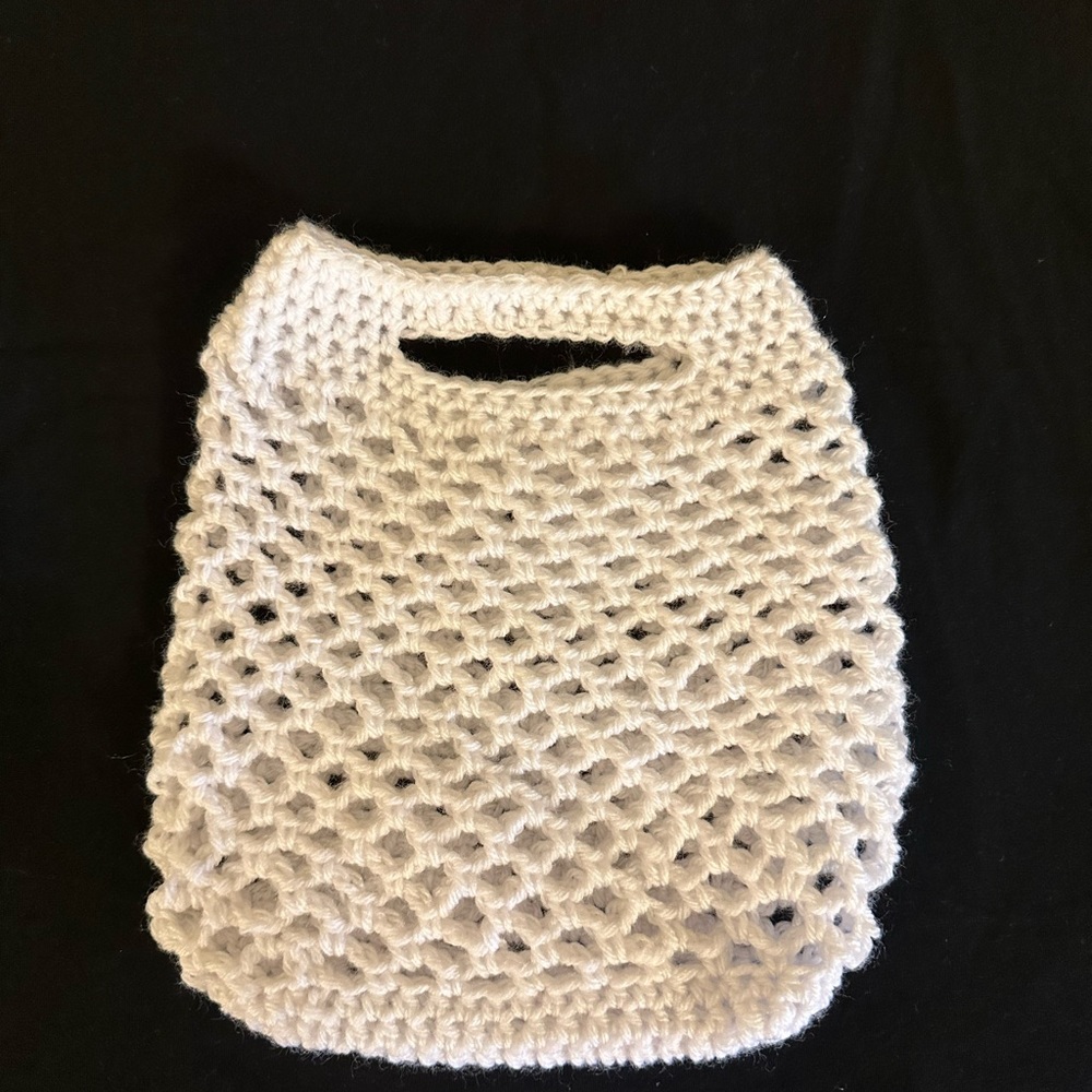 White mesh beach bag